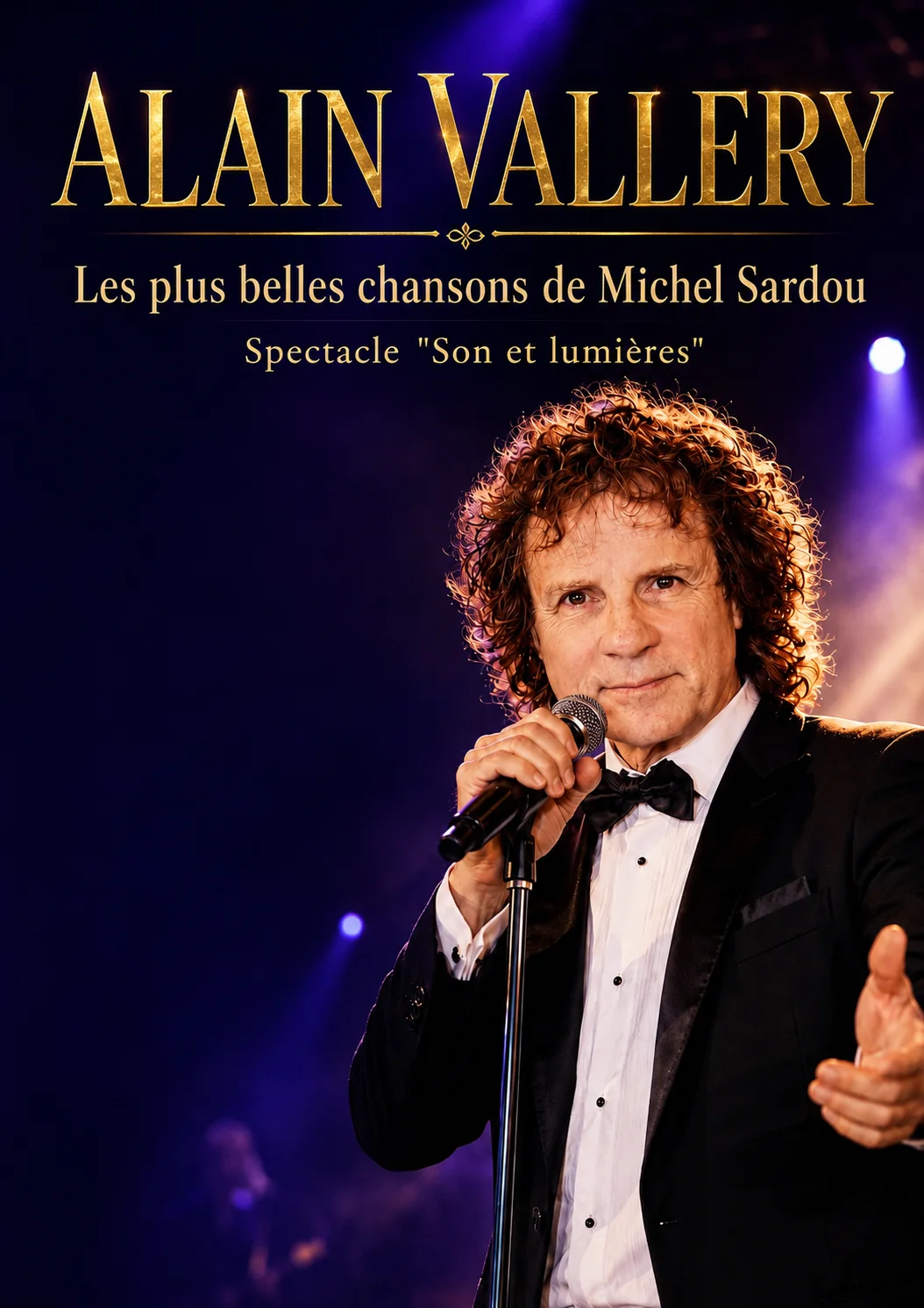 Visuel promotionnel Alain Vallery — les plus belles chansons de Michel Sardou, spectacle son et lumières
